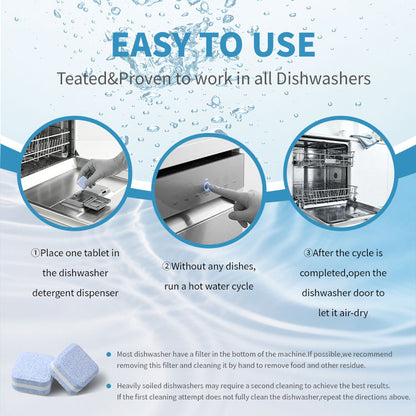 Dishwasher Descaler Eco-Friendly Cleaner Tablets Removes Limescale